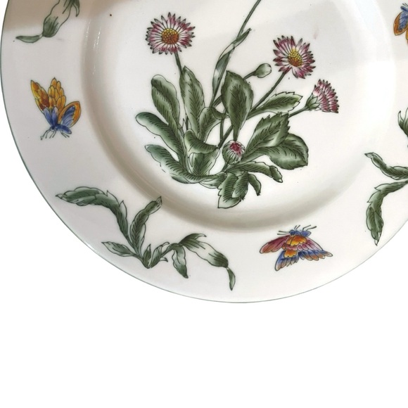ORIENTAL ACCENT 10.5" Hand Painted Raised Daisies Butterflies Decorative Plate - Picture 11 of 15